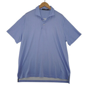 RLX Ralph Lauren Blue Micro Paisley Golf Polo Shirt Men’s Size Large Wicking